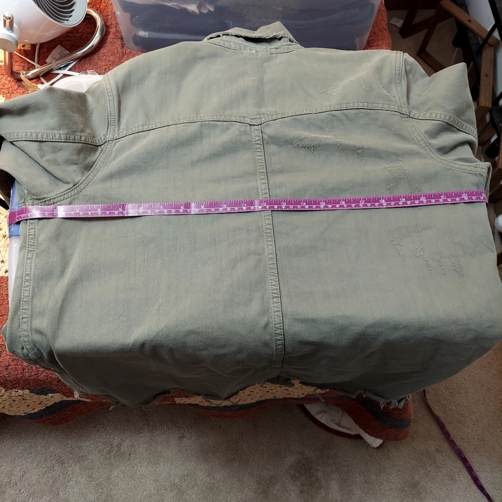 Free People Woman's Moonchild Military Style Denim Shacket Size Small - Picture 5 of 9